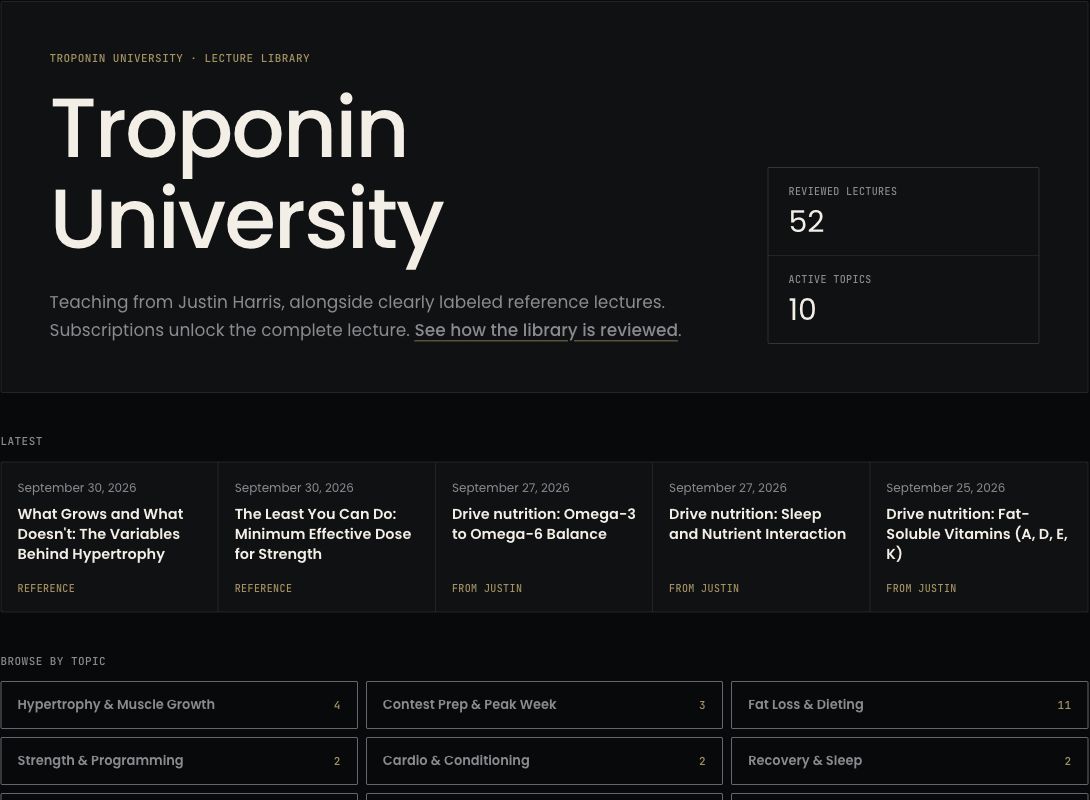 The public Troponin University lecture library