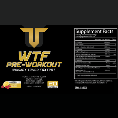 WTF Pre - Workout Wholesale Case (12 Units) - Troponin Nutrition